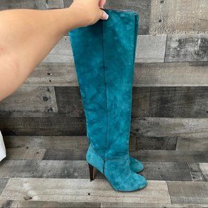 Gorgeous teal suede OTK boot, made in France size 38 but would fit 7.5